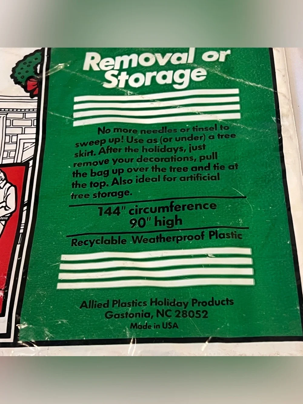 Vintage Allied Christmas Tree Bag C100 90” NOS Made USA